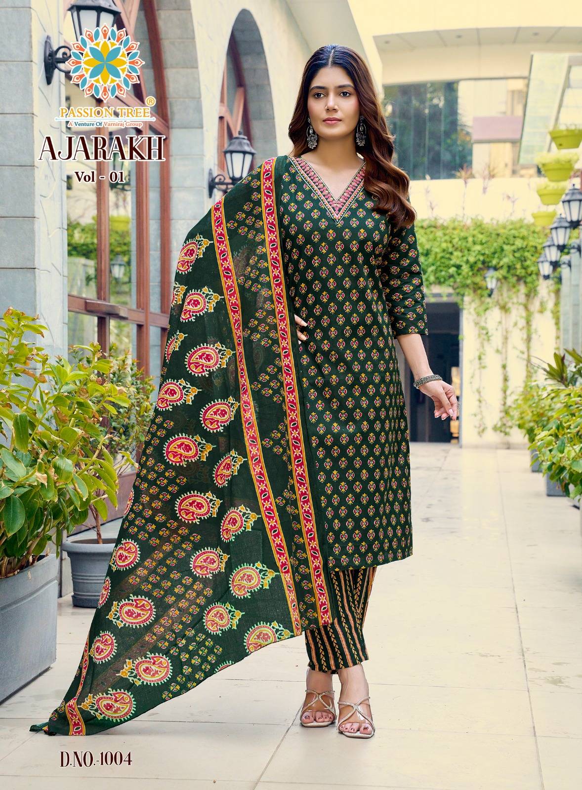  AJARAKH VOL-1 By PASSION TREE 1001 To 1008 Series Beautiful Festive Suits Colourful Stylish Heavy Heavy Cotton readymade dresses At Wholesale Price